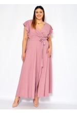 Sukienka maxi motylek w kolorze brudnego różu. Model: KM-4973