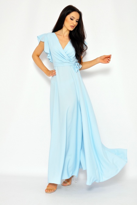 Sukienka maxi motylek w kolorze baby blue. MODEL: KM-7518