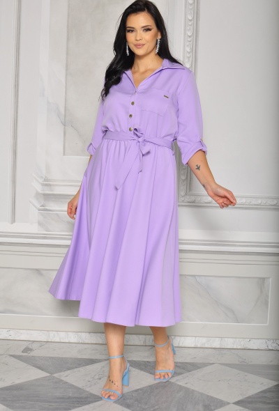 Elegancka sukienka midi w kolorze lawendowym. Model: KB-8724