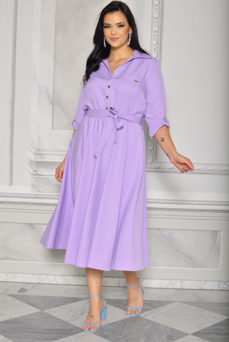 Elegancka sukienka midi w kolorze lawendowym. Model: KB-8724