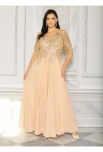 Elegancka sukienka maxi w kolorze złotym. Model: PW-9746