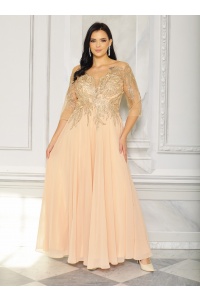 Elegancka sukienka maxi w kolorze złotym. Model: PW-9746